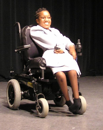 Woman in wheelchair